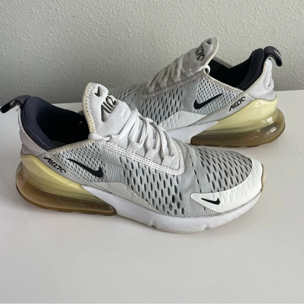Nike Air Max 270 White and Gray Sneakers